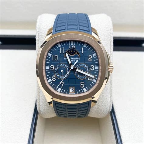 used patek philippe blue dial|Patek Philippe aquanaut price list.